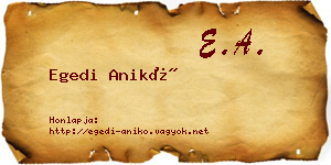 Egedi Anikó névjegykártya